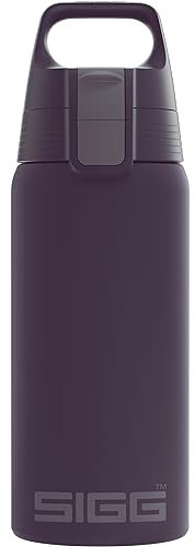 SIGG - Isolierte Trinkflasche - Thermosflasche Shield Therm One Nocturne - kohlensäurehaltige Getränke - Auslaufsicher - Spülmaschinenfest - BPA-frei - 90% recycelter Edelstahl - Dunkelviolett - 0,5L