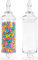 Winter Shore Bocaux Verre 1260 ml avec Couvercles [Lot de 2] - Grands Bocaux Deco Polyvalents - Bonbonniere en Verre Transparent Sans Danger pour les Aliments - Pot Candy Bar pour Buffet - 37 x 9 cm