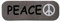 Mono-Quick Peace grau Etikett - Aufnäher, Bügelbild, Aufbügler, Applikationen, Patches, Flicken, zum aufbügeln, Größe: 1,8 x 5,3 cm