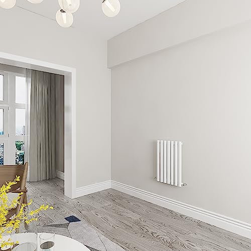 Skybathroom | 600x413mm Horizontal White Oval Single Panel Small Central Heating Radiator