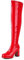Roimaash Mode Plateau Overknee Gogo Stiefel Lack Red Zipper Runde Zehen Discot Stiefel Block Heels Abend Pole Dance Lange Stiefel Plus Size 48