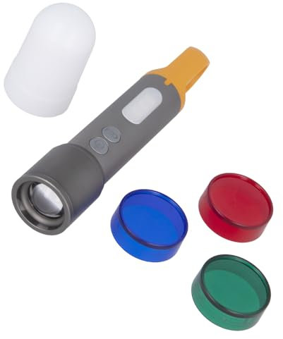FOREVER Light LED Taschenlampe TRAVELER 1200mAh 500lm IP65 USB-C mit 9 LeuchtModi,SOS,3Farben:Rot, Blau, Grün, Zoombar, Lange Arbeitzeit,Wasserdicht Taschenlampen für Camping, Outdoor