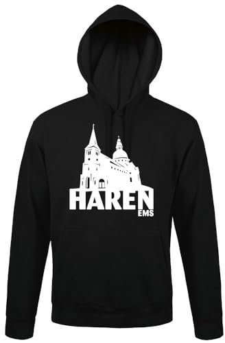 shirt84 Haren EMS Männer Kapuzen Hoodie Schwarz S