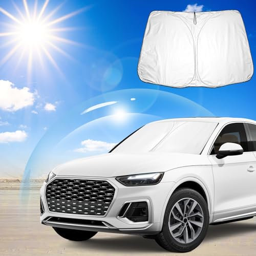 Ruiya Parasol para Parabrisas Delantero Compatible con Audi Q5 80A 2017-2024 | Q5 8R 2009-2016 Parasol Coche Delantero Anti UV Rayos Parabrisas de Coche Parasol Protección Solar para Q5 Accesorios