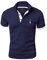 GLESTORE Poloshirt Herren, T Shirts Männer, Hemd Herren Kurzarm Giraffe Stickerei T-Shirt Sommer Golf Sports Navy&Weiß M