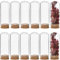 SUNNYCLUE 12 mini Cloche Dôme de 30x80 m avec Base en Liège, Couvercle en Forme de Dôme en Verre de 40 ml, Mini Dôme en Verre, Cloche, Flacon Décoratif pour le Stockage de Fleurs, Décoration de Fête d