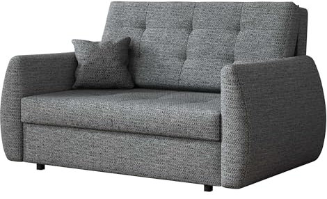 Mirjan24 Sofa Viva Art II mit Schlaffunktion, 2 Sitzer Polstersofa mit Bettkasten inkl. Kissen, Schlafsofa, Bettsofa, Wohnlandschaft, Farbauswahl, Sofagarnitur (Aragon 93)