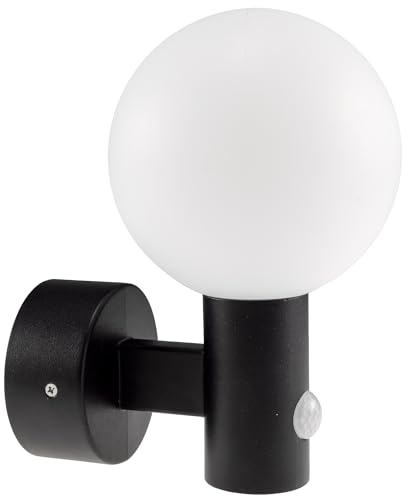 ChiliTec Wandleuchte Schwarz 15W mit Bewegungsmelder Warmweiß 3000K | IP65