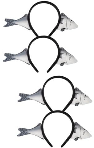 MAGICLULU 4 Stück Gesalzener Fisch Stirnband Haarschmuck haar zubehör Halloween-Haarreifen Make-up-Stirnband Haargummi kuscheltier Partyzubehör Kopfschmuck lustig Kopfbedeckung Kleidung Kind