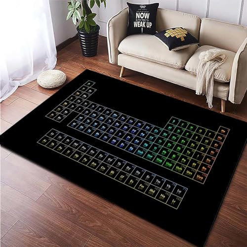 Wohnzimmer-Teppich Für Den Innen- Und Außenbereich, 3D-Gedruckte Periodensystem Chemischer Elemente 40 X 60 Cm Weiche, Rutschfeste Bodenmatte Für Küche, Sofa, Flur, Schlafzimmer, Wohnkul -7K3Y/A3O6-4S