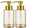Gold Soap Dispenser 2Pack with Stainless Steel Pump,12oz Thick Glass Amber Hand Liquid Soap Dispenser,Refillable Clear Soap Dispenser with Label for Bathroom and Kitchen