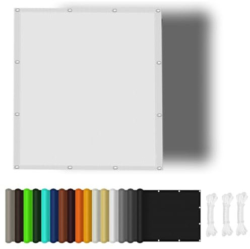 Sonnensegel mit Ösen 8.5 x 9 m 98% Uv-Schutz, Reißfest Sonnensegel für Gartenpavillon für Outdoor Partys, Weiß