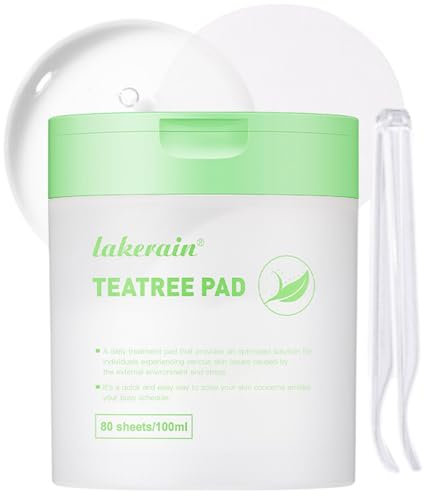 Tea Tree Calming Toner Pads, 80 Pads Face Exfoliator Pad, Pore Minimizer, Tea Tree & Lactobacillus - Soothing Pads For Sensitive & Acne Prone Skin - Vegan Face Gauze, Toner Pads Korean Skincare