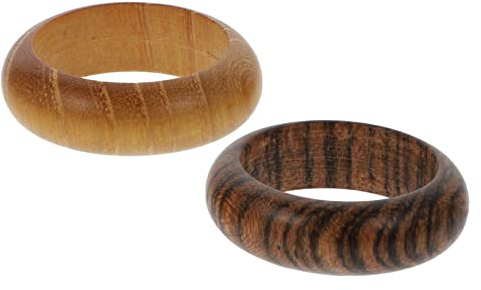 DEARMAMY 4stücke Holzringe Für Damen Elegante Und Kreative Fingeraccessoires Für Weihnachten Partys Und Täglichen Gebrauch Aus Hochwertigem Tigerholz Und Goldholz