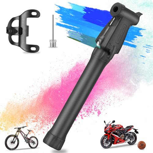 Mauepersu Fahrradpumpe 80 PSI für alle Ventile, Tragbar, Leicht, Kompakt, Fahrradpumpe Alle Ventile - Presta, Schrader und Dunlop. Luftpumpe Fahrrad für Rennrad, Mountainbike, BMX