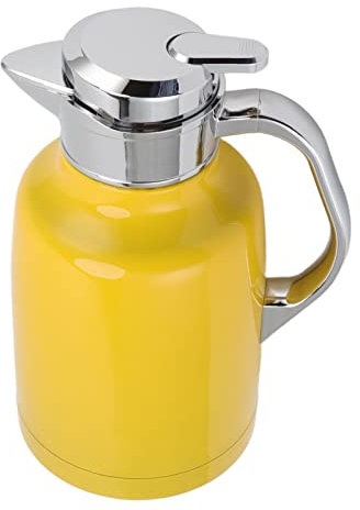 Kikumi 304 Stainless Steel Thermal Teapot Insulated Teapot Coffee Pot Hotel Restaurant Welcome Pot (Yellow)