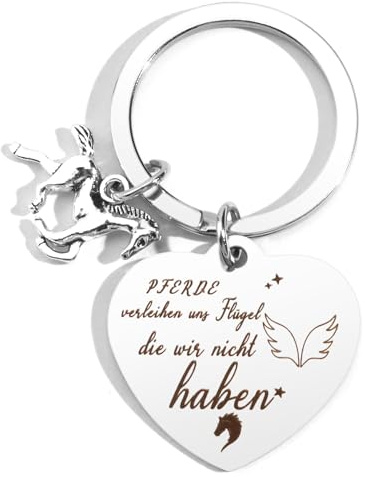 Pferde Schlüsselanhänger für Mädchen - Geschenk für Reiter und Pferdeliebhaber - Taufe Junge Reiter Sachen Pferdemädchen