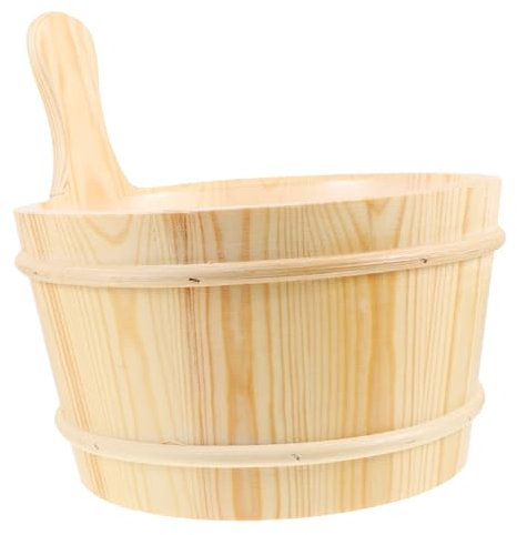 TINEASUR Holzfass Mit Griff Saunakübel Aus Holz Dekoratives Spa Zubehör Für Sauna Bad Pool Und Dusche Leicht Zu Tragen Verwenden