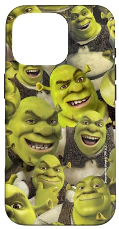Hülle für iPhone 16 Pro Shrek Cool Epic All Shrek Faces Collage Logo