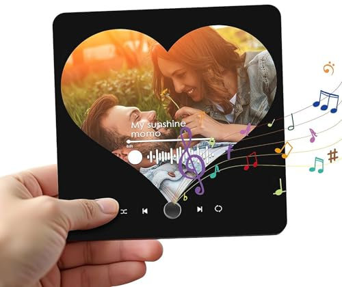 Custom Music Album Fridge Magnet - Personalized Photo Magnet That Plays Songs - Gift for Christmas and Valentine's Day