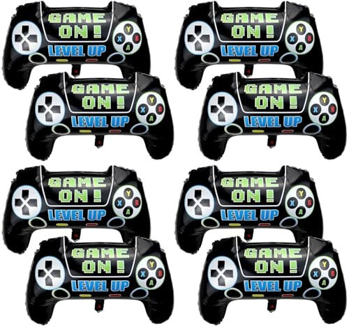 4 x Videospiel-Party-Ballons, Spiel-Geburtstagsparty-Dekorationen, Luftballons für Geburtstagsparty, Abschlussfeier, Party-Dekorationen, Jungen, Kindergeburtstag, Partyzubehör (4)