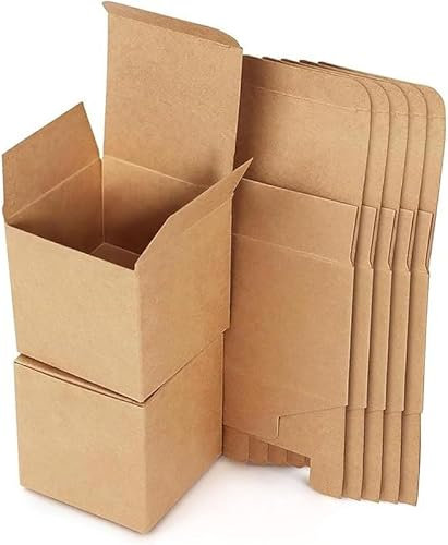 Geschenkbox,30 Stk Geschenkboxen Kraftpapier,Karton Schachteln, Bastelkarton,Quadratisch Geschenkbox Set,Pappschachteln mit Deckel,für Geschenke, Geburtstag, Party, Hochzeit(10 x 10 x 10 cm, Braune)