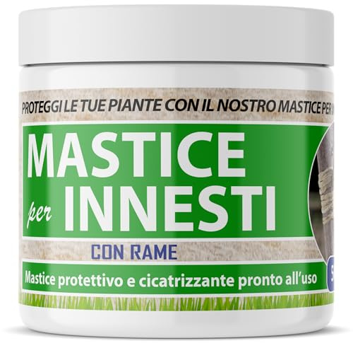 Masilla para Injertos y Podas - Con Cobre - Pasta Cicatrizzante Antibacteriana para Heridas de Plantas, Árboles y Arbustos (500 g)