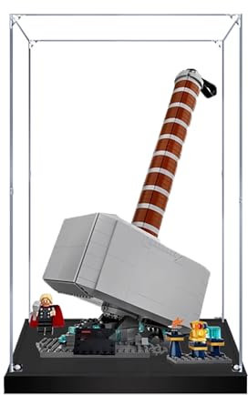 Vitrine en acrylique pour Lego 76209 Modèle Marteau de Thor, boîte de présentation anti-poussière de 3 mm, vitrine compatible avec Lego 76209 (modèle non inclus) (Transparent 2 mm)