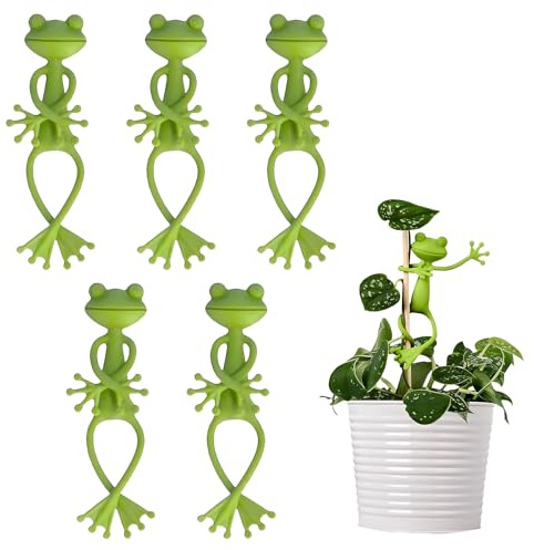 svpfuo 5 Stück Pflanzenclips Frosch, die Fixierung von Weinreben Verwendet | Pflanzenklammern, Pflanzenclips für Kletterpflanzen, Cute Frog Flowerpot Climbing Clip, es Wird für die Topfdekoration