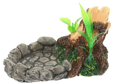 BESPORTBLE Turtle Dish Feeder for Crested Gecko Reptile Tank Accessories Heat Mat Terrariums Supplies Random Style