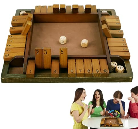 Klassisches Würfelspiel - Holzzahl-Fliesenbox, mathematische Geschicklichkeitsspiele | Klassenzimmer-Partys für Erwachsene für Kinder des Spiels für pädagogische Familien, Traditionsstil