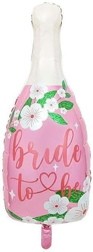 KSHGTB Floral Bride to Be Champagne Bottle Balloon, Engagement Party Decorations, Pink hen party Accessories, Hen Night Balloon, Bachelorette Party
