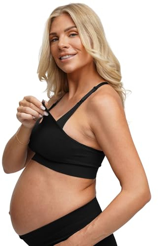 CFab Still BH Damen ohne Bügel nahtlos mit Einhand Clips | Weiches Stretchmaterial mit verstellbaren Trägern und BH Verlängerung für flexible Passform während der Stillzeit