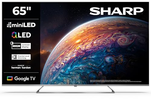 Sharp TV Smart 65 pollici 4K Ultra HD Mini LED QLED Harman Kardon HDMI eARC Dolby Vision Dolby Atmos 65JP7265E