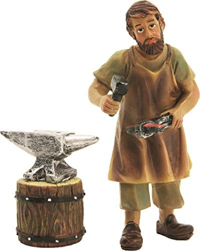 Unbekannt Krippenfigur, Schmied mit Amboss Höhe Figur ca. 8cm