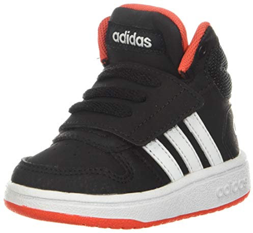 adidas Boy's Hoops Mid 2.0 Basketball Shoes, Black/White/Red, 4 Big Kid
