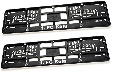 1. FC Köln Kennzeichenhalter/Nummernschildhalter/Kennzeichenverstärker Logo 2er Set - Plus gratis Aufkleber Forever Köln
