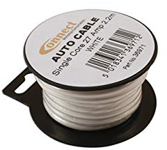 Connect 36971 Mini Reel Automotive Cable 27A White 2.2m