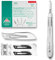 Set avec 100 x lames de scalpel N° 20 - Lame stérile en acier au carbone et 1 x manche de scalpel Figure N° 4 en acier inoxydable