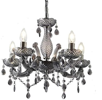 Tafunker 5 Light Chandelier, 5 Lamp Pendant, Smoked.Acrylic Bedroom Living Room Ceiling Light … (Smoked) (Smoked)