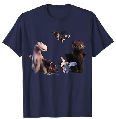 How To Train Your Dragon T-Shirt, Herren, Blau, S, Kurzarm, Klassische Passform, Cartoon, Drachen aus Drachenzähmen Leicht Gemacht 3