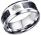 PAMTIER Hommes 8MM Arbre de La Vie Carbone Fibre Acier Inoxydable Bague Argent Tallie 65