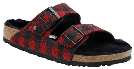 Birkenstock Damen Arizona Shearling Sandalen, Rotwolle, 41 EU