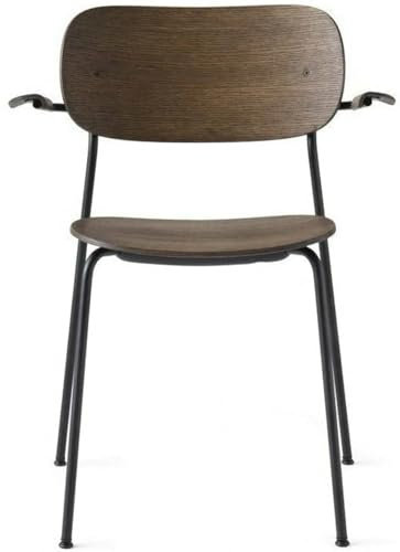 Menu Co Dining Armlehnstuhl, dunkle Eiche lackiert BxHxT 58x75x49.5cm Gestell Stahl schwarz lackiert