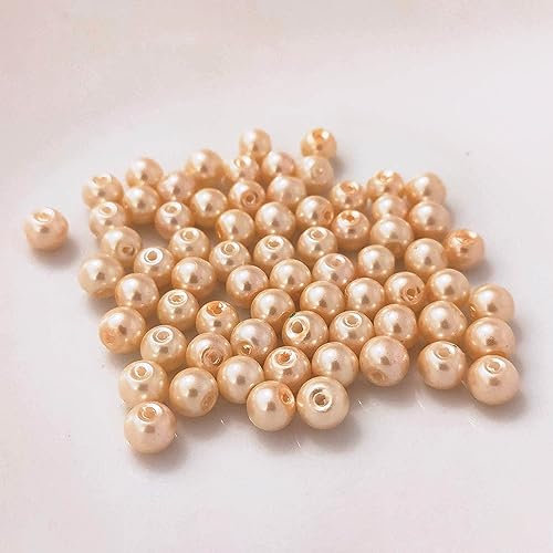 Kopper-24 (3 mm/Lachs) Glasperlen - Bastelperlen aus Glas rund - 30 Farben mit Loch Perlen zum Basteln auffädeln Armbänder Traumfänger bunt Set DIY mini kleine große Kinder Bastelperlen Schmuck