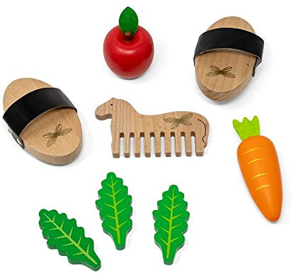 byAstrup holzspielzeug Pferdepflege-Set 10 cm braun