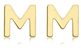 CARISSIMA Damen-Ohrstecker Buchstabe 'M' Gelbgold 9kt 5x5mm