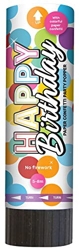 Folat - Set mit 3 Konfettikanonen Rainbow Bday - 15cm