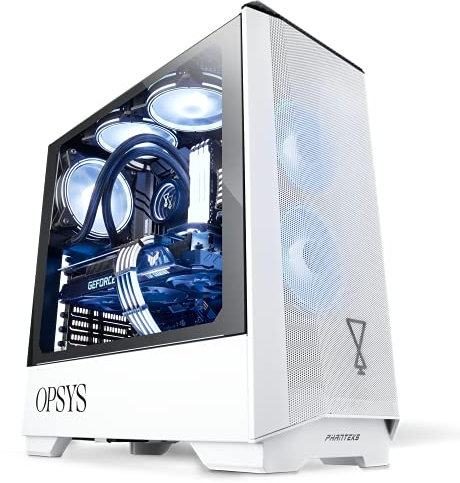 OPSYS Omnia Lite-i1 White Gaming PC Computer (AMD Ryzen 5-5500, Geforce RTX 3060 Graphics Card, 240GB NVMe SSD, 1TB HDD, 16GB RAM, No OS)