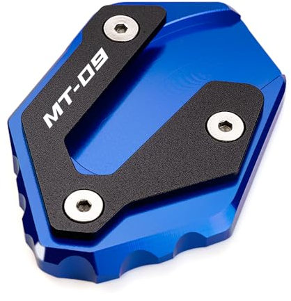 MOWOK Motorrad Zubehör passend für MT-09 MT09 SP 2021 2022 2023 2024 mt 09 mt09 2025 Verlängerung Pad Fuß Seitenständer Stützplatte für Seitenständerverlängerung Motorrad Ständer (Blau)